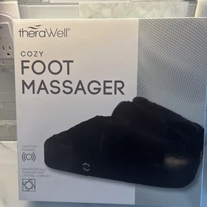 Cordless Cozy Plush Foot Massager Black New Without Box (therawell) - Picture 1 of 6