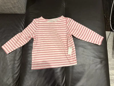 NWT Pink Chicken Girl's Sailor Stripe Long Sleeve Top W/ Conch Shell Sz. 10Y - Image 1 of 4