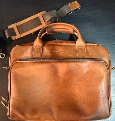 Кожаный портфель сумка для ноутбука Johnston & Murphy Rhodes — каштановый коричневый - Изображение 1 из 4