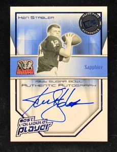 Ken Stabler 2008 Presseausweis Legenden MVP Autogramme Sapphire AUTO #06/15 - Bild 1 von 2