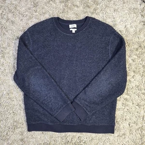 COS Jumper Mens Large Blue Relaxed Teddy Fleece Sweatshirt Relaxed Fit - Picture 1 of 11