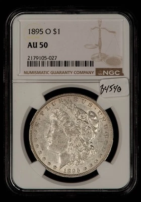 1895-O $1 Morgan Silver Dollar - Flashy Luster - Key Date - NGC AU 50 - B4540 - Image 1 of 4