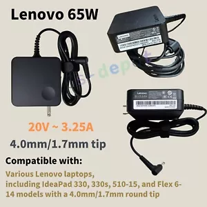 65W Laptop Charger for Lenovo IdeaPad 3 15IIL05 ADLX65CCGU2A 330-17 yoga 710 - Picture 1 of 5