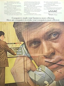 Anuncio impreso vintage de negocios Sperry Rand Univac Computer 9000 Series 9200 1969 - Imagen 1 de 4