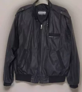 Members Only Men Medium Black Full Zip Bomber Cafe Racer Classic Jacket - Picture 1 of 10