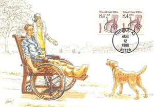 1988 Tucson AZ Rollstuhl Postkarte 8,4 ¢ 1. Tagesausgabe Basil Smith Künstler - Bild 1 von 2