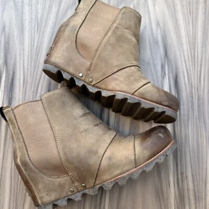 Sorel Lea Wedge Joan Of Arctic Elk Curry Brown Bootie Ankle Shoe Women Size 8.5 - Picture 1 of 7