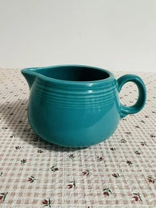 VTG Fiesta Turquoise Creamer~Impressed Backstamp Logo~USA Made~Pristine!! - Picture 1 of 7