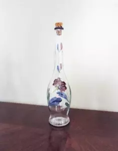 LENOX CHINASTONE POPPIES ON BLUE BOTTLE W/ CORK STOPPER - Picture 1 of 1