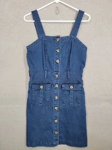 Denim Button Up Mini Dress Medium Derek Heart - Picture 1 of 8