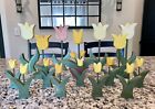 Variety of 16 Hand Painted Wood Tulip Flowers Decor & Crafts, 4 Styles & Sizes.