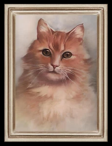 Orange Persian Cat Miniature Dollhouse Art Picture 8775 - Picture 1 of 1