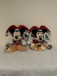 Tokyo Disneyland Christmas/Festive Mickey & Minnie Mouse Plush 11.5" w/Tags - Picture 1 of 9
