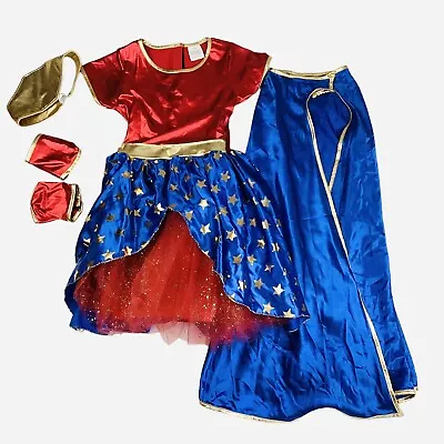 Wonder Woman Girls Halloween Costume with Cape Size 10 - 12 Cracker Barrel - Image 1 of 4