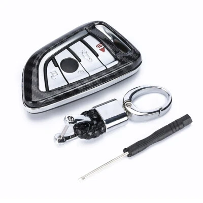 Funda para llavero inteligente de metal de fibra de carbono para BMW M3 M4 M5 X1 X3 X5 X6 X7 Foto 1 de 4