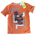 Boy's Orange Football Theme Sizes XS, S  M Moisture Wicking All In Motion Shirt