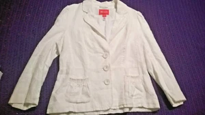 Monsoon tailored ladies linen suit jacket white size 14 UK Excellent formal wear - Picture 1 of 7