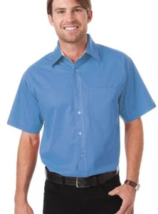 Blue Generation Men's Short Sleeve light blue 2XL twill work shirt stain release - Picture 1 of 2