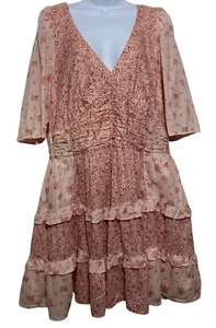 Vestido American Eagle Outfitters XXL Romántico Estampado Floral Mini Coqueta Rosa - Imagen 1 de 8