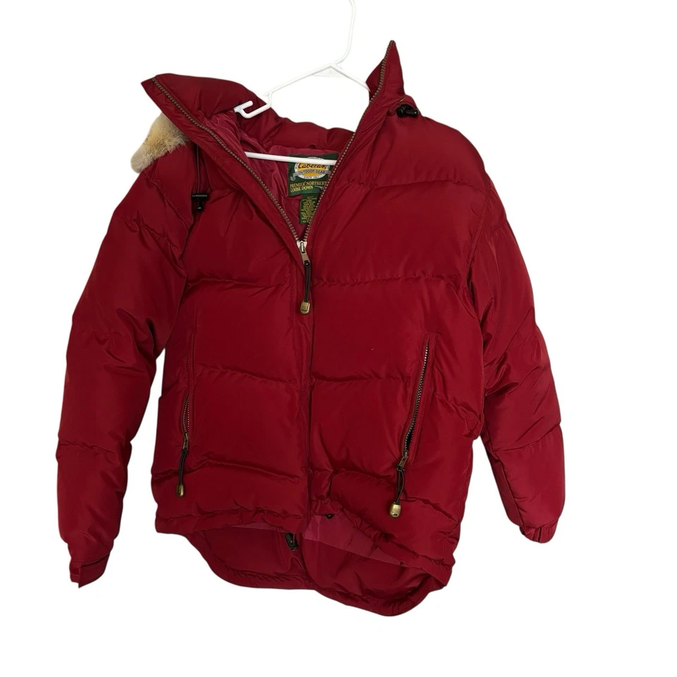 Cabelas Premier Northern Goose Down Red Puffer Winter Jacket Coat Women’s large - Image 1 of 4