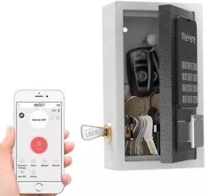 Wehere Key Lock Box Wall Mount, Half Remote Unlock Smart Lockbox for House Key, - Picture 1 of 15