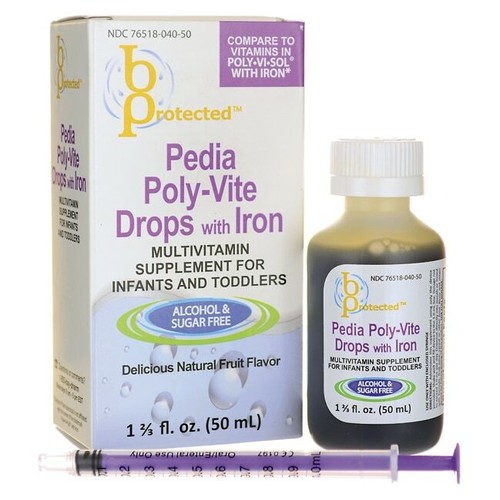B Protected Pedia Poly-Vite Drops with Iron 1 2/3 fl oz Liquid. | eBay