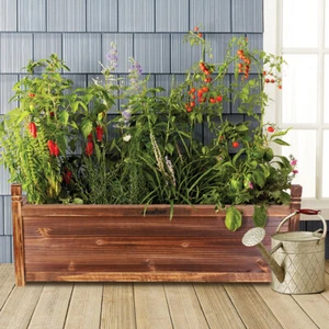 Rustic Planter Boxes Large Deep Elevated Planting Containers for Garden Outdoor - Picture 1 of 18
