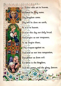 ARTHUR SZYK 1946 LORD'S PRAYER ARTWORK * OUR FATHER ART * HALLOWED BE THY NAME - Picture 1 of 1