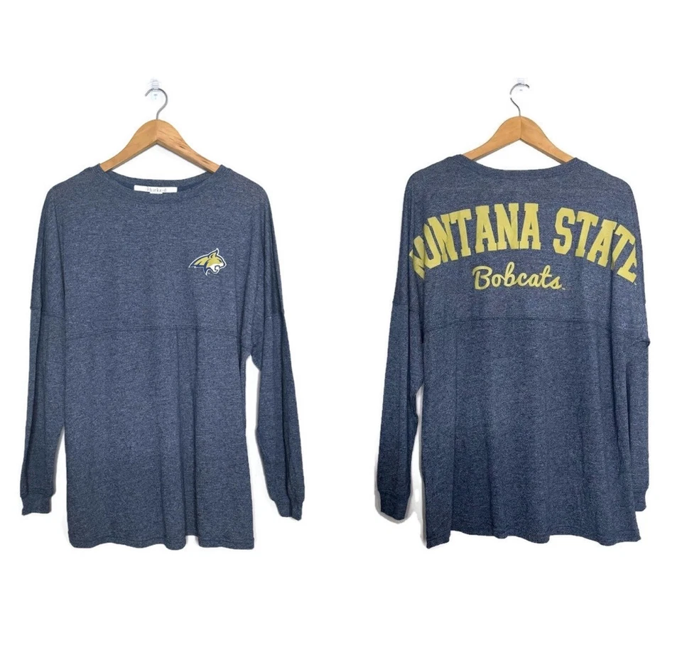 Camiseta para mujer Montana State azul y dorada manga larga Spirit talla pequeña Foto 1 de 4