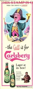 Original 1955 Advert CARLSBERG Pilsner Lager Beer Drink Town Cryer Print AD 714C - Foto 1 di 1