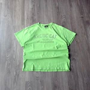 Vintage 90s Team Arctic Cat Racing Snowmobile T-Shirt Size L Green Winter - Picture 1 of 6