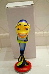 2004 COCA COLA SHARK TALE BOBBLEHEAD BOBBLE NODDER NUOVO CON SCATOLA HTF WILL SMITH NUOVO - Foto 1 di 6
