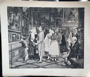 "Auf der Ausstellung B Vautier Vintage Gebbie & Co B & W Kunstdruck 11"" x 13""" - Bild 1 von 8