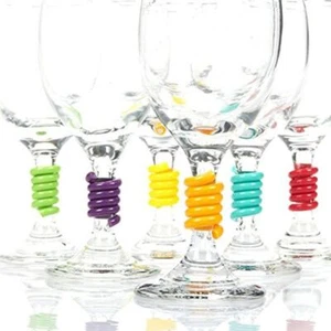 Silicone Wine Glass Tags Creative Wine Cup Marker Drink Markers Bar Kitchen - Picture 1 of 10