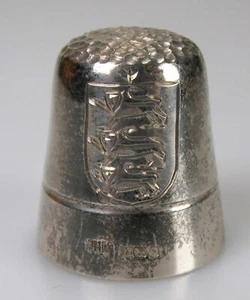 Fingerhut thimble  Silber  England Birmingham englisches Wappen 1914 - Bild 1 von 4