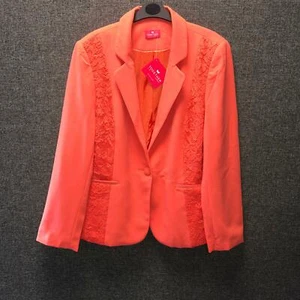 Together Single Breasted Coral Jacket With Lace Detail UK 14 TD017 QQ 23 - Picture 1 of 3