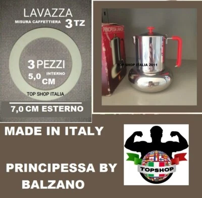 SET 3 PEZZI GUARNIZIONE 3 TAZZE PER CAFFETTIERA LAVAZZA PRINCIPESSA 2023 4