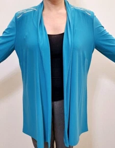 Long-Cardigan Couture Line HSE24_Gr.44-46_Türkis/Grün_Verzierungen_Schalkragen - Bild 1 von 6