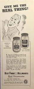 Anuncio impreso vintage Hellmann's Best Foods mayonesa estilo casero soldado 1944 - Imagen 1 de 4
