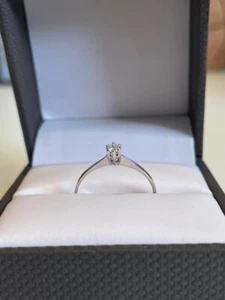 Diamond 18K white gold wedding ring, woman's - Picture 1 of 4