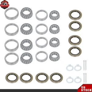 4 Sets Trailer Hub Wheel Bearing Kit 25580 14125A For 5200-7000Lbs Trailer Axle - Picture 1 of 12