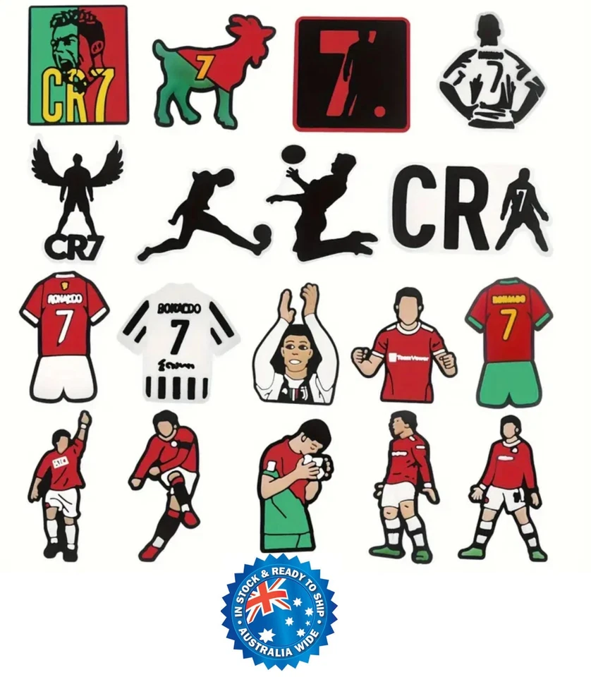 Cristiano Ronaldo Shoe Charms 18pcs Soccer , Football ,CR7 - image 1 of 4