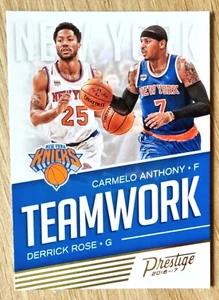 2016-17 Panini Prestige Teamwork #13 Derrick Rose & Carmelo Anthony - Knicks - Picture 1 of 2