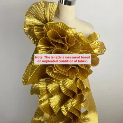 2 Yards Organza Ruffled Fabric Pleated Trim Metallic Tulle Edging Sewing DIY - Image 1 of 4