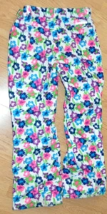 Karbon Ski Snow Pants Size 14 White Purple Neon Floral Insulated Snowboarding - Picture 1 of 4