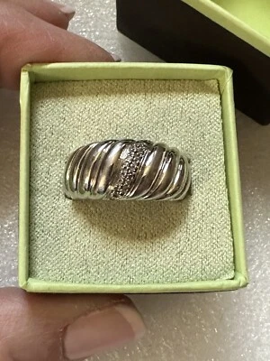 Anillo MDJ Michael Drechsler Plata de Ley 925 y Diamante Cúpula Talla 9.25 Foto 1 de 4