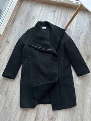 Helmut Lang Alpaca Wool Tranch Pea Coat Mens Size Small Japanese Brand Black - Image 1 of 4