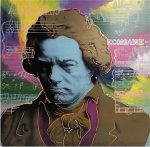 Steve Kaufman Beethoven Blue Oil Screenprint Signed Pop Art AP 7/50 - Picture 1 of 5