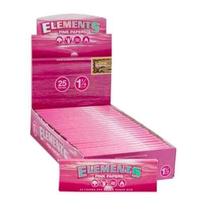 ELEMENTOS 1 1/4 (1.25) PAPELES DE LIAR ROSA 💚 CAJA COMPLETA SELLADA 🔥 25 PAQUETES 50 HOJAS Foto 1 de 4