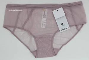 Pantalones cortos de niño Chantelle C69840 "Marceau" bordados de encaje/malla, hipster, lila nuevos con etiquetas - Imagen 1 de 6